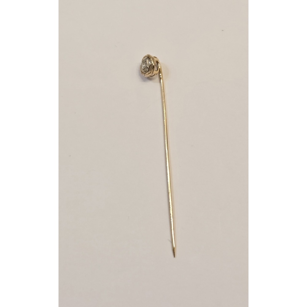 Art Deco 14k Yellow & White Gold Hat Pin Lapel Pin
